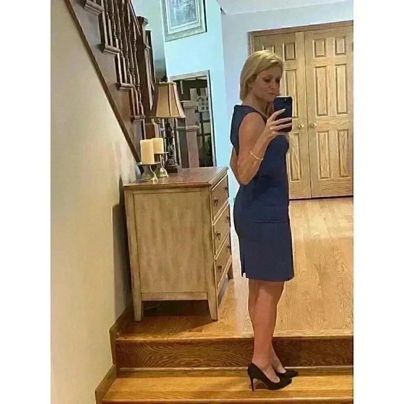 NWT BLACK HALO SHIFT BLUE SLEEVELESS Asymmetrical neck DRESS SIZE 2/4 XS - Picture 14 of 14